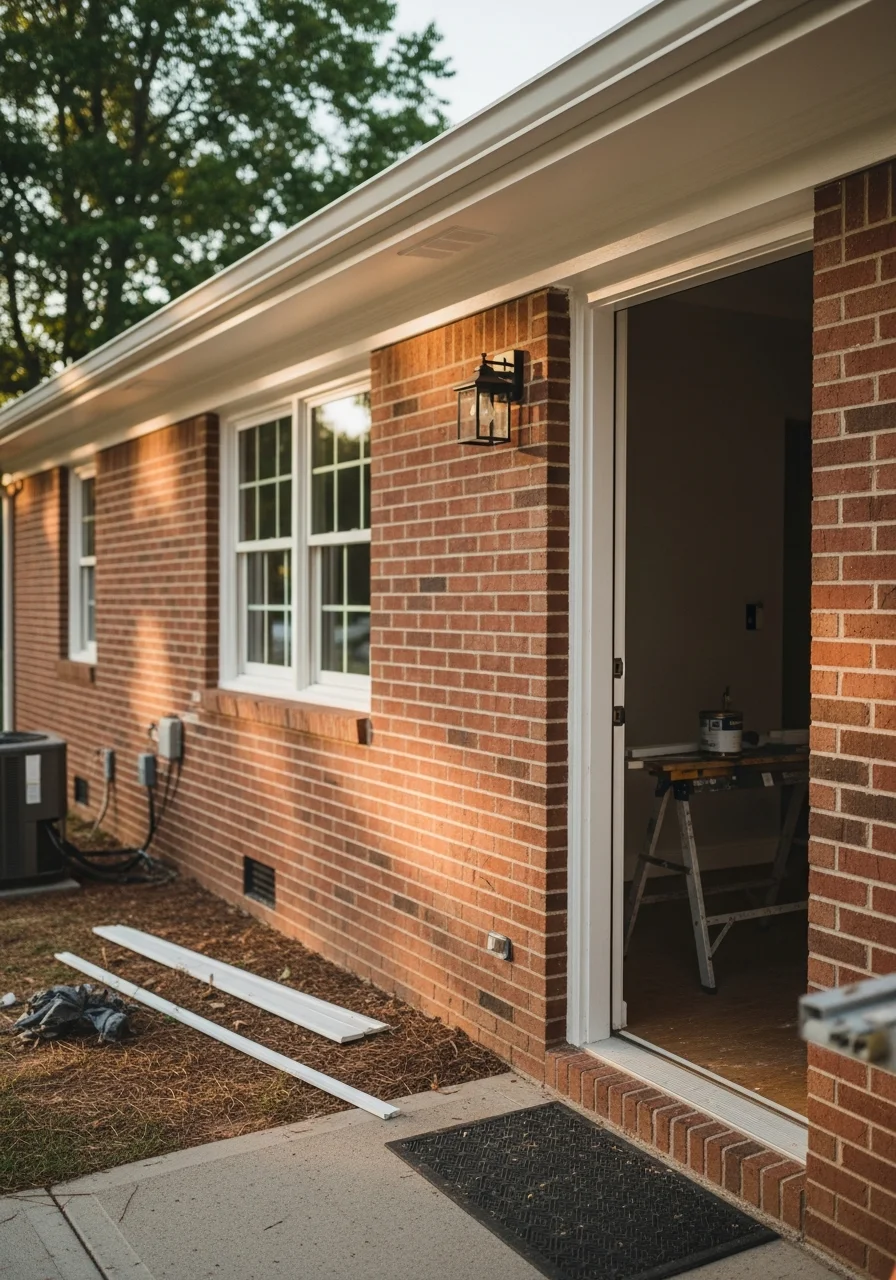 Skilled contractor performing detailed work on a Mooresville-area home project.